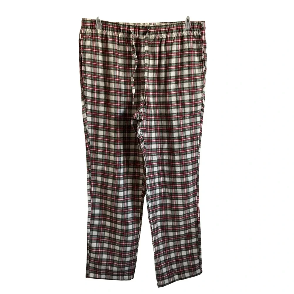 J. Crew Men's Cotton Plaid Flannel Pajama Lounge Pants -‎ Size Large NEW